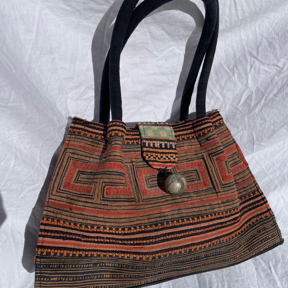 Vintage Hmong fabric Structured Bag